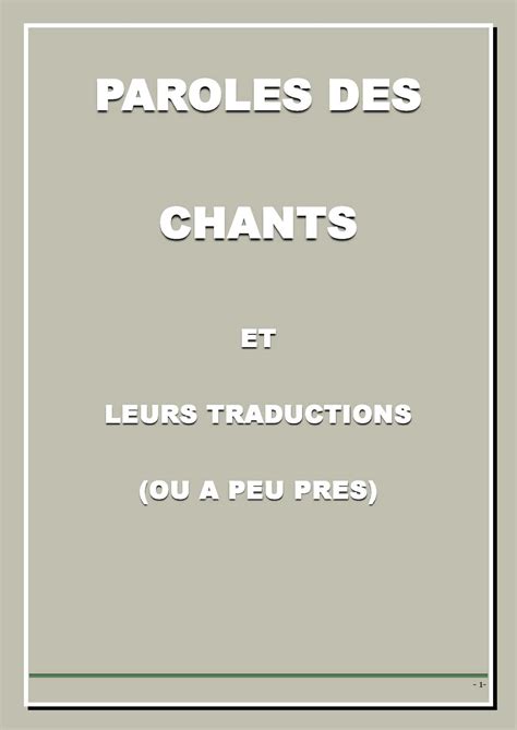 Lean on (anglais to français traduction). Calaméo - Paroles et traduction - Chants Gospel