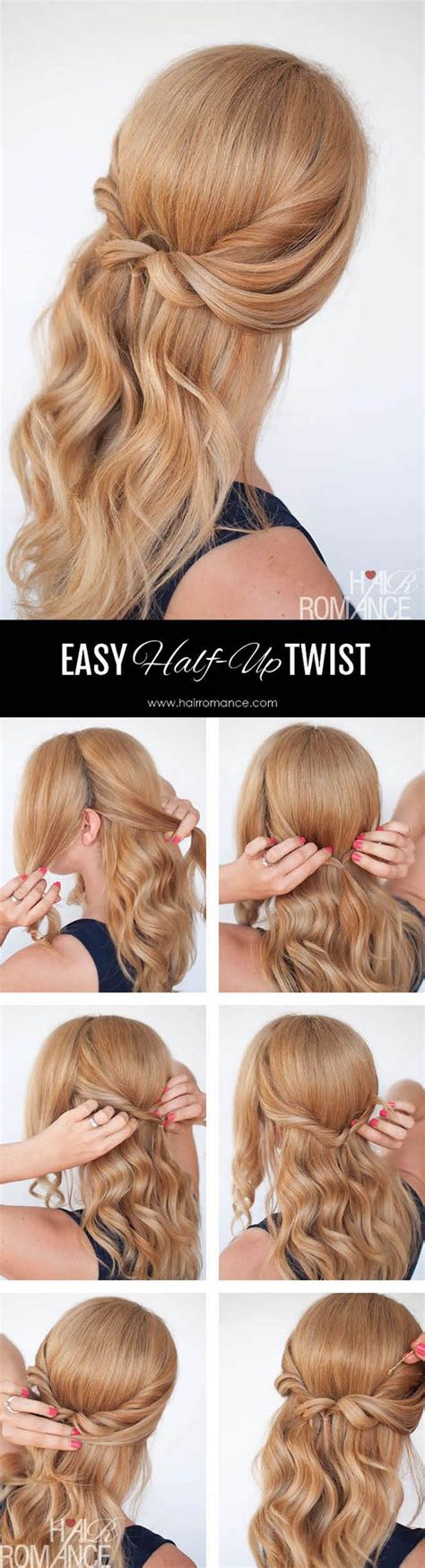 As a result, most often we are stuck in a daily routine of sporting any clothes and pulling our hair up in a bun or a low ponytail. Easy half-up twist hairstyle tutorial | Hair Romance ...