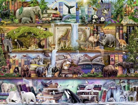 Her works have been published in numerous magazines throughout the world. WILD KINGDOM SHELVES 2000 PIECE JIGSAW PUZZLE - Ravensburger