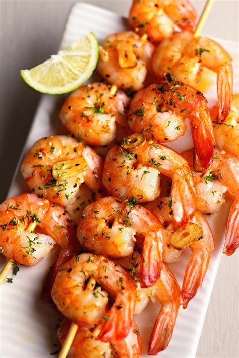 Drain shrimp and chicken, discarding marinade. Citrus Garlic Herb Marinated Shrimp Skewers Recipe ...