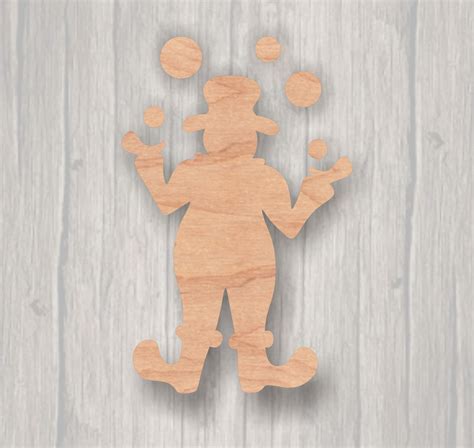 Clown. Unfinished wood cutout. Wood cutout. Laser Cutout. | Etsy
