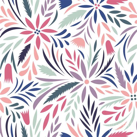 Floral pattern brushes for illustrator. Seamless Floral Pattern Vector Floral Digital Art by Tets