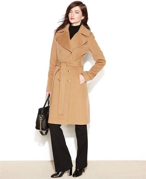 Amazon's choice for camel coat. Anne Klein Double-Breasted Cashmere-Blend Belted Walker ...