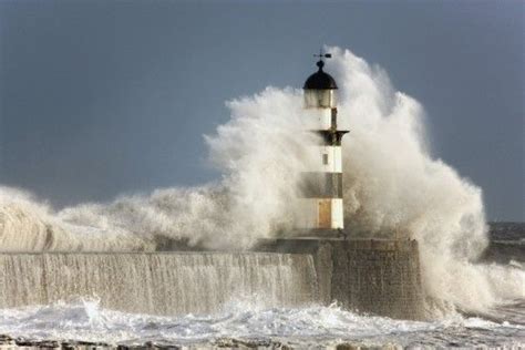 Does shopping for the best lighthouse waves crashing get stressful for you? Seaham, Teesside, England; Waves Crashing Into A ...