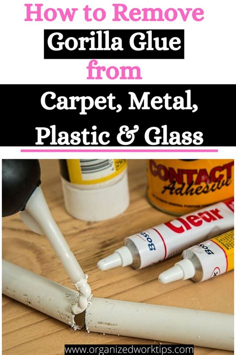 Soak larger spots in vinegar to dissolve the glue. How to Remove Gorilla Glue from Carpet, Metal, Plastic ...