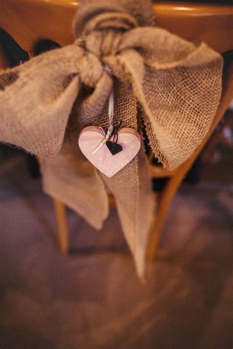 Chair covers, chair bands, sashes, hessian table runners, table cloth, napki. Hessian chair bows with individual hanging charms ...