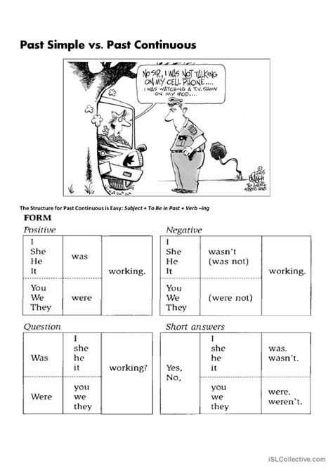 Past Simple Vs Past Continuous Gram Fran Ais Fle Fiches Pedagogiques