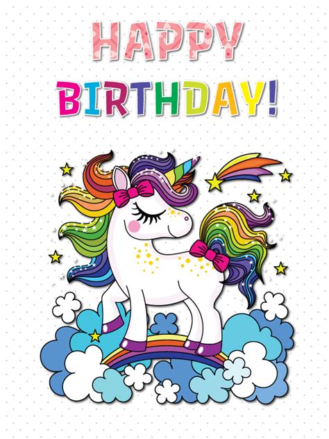 Download and use 70,000+ happy birthday images for free. Happy Birthday Unicorn Greeting Card: A1618 - Artom Graphics