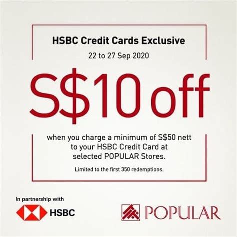 Check spelling or type a new query. 22-27 Sep 2020: POPULAR HSBC Credit Card Exclusive Promotion - SG.EverydayOnSales.com