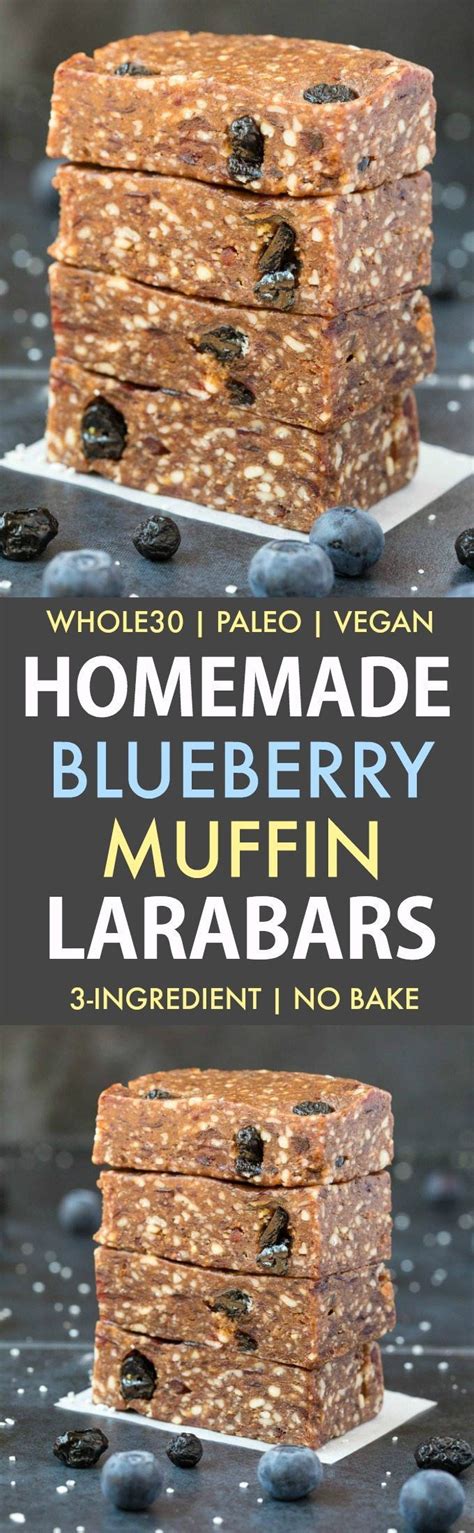 Before going to the recipe let me wish you a happy spring time! Homemade Blueberry Muffin Larabars (Whole30, Paleo, Vegan ...