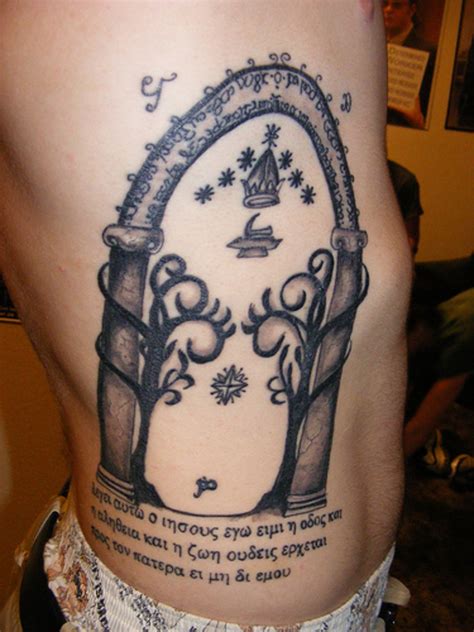 Mines of moria door tattoo. Lord of the Rings Tattoos