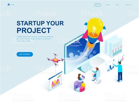 Modern flat design isometric concept of Startup Your Project...