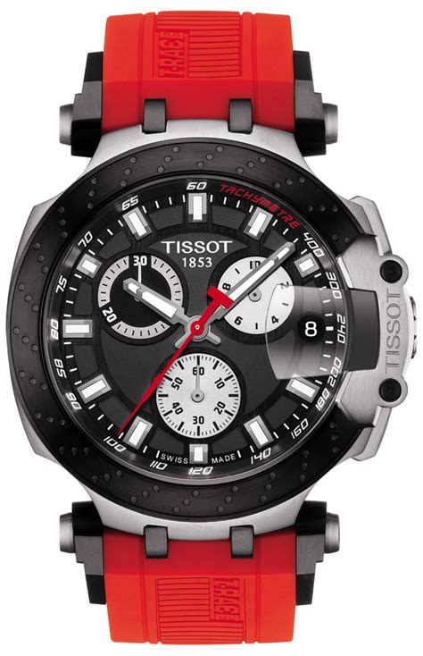 Stainless steel case with a black silicone strap. Tissot T115.417.27.051.00 T-RACE CHRONO - zegarek.net