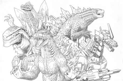 Coloring pages godzilla and his opponents, 50 pieces. Pin by Dominic Shoblo on Coloring Pages | Godzilla, All ...