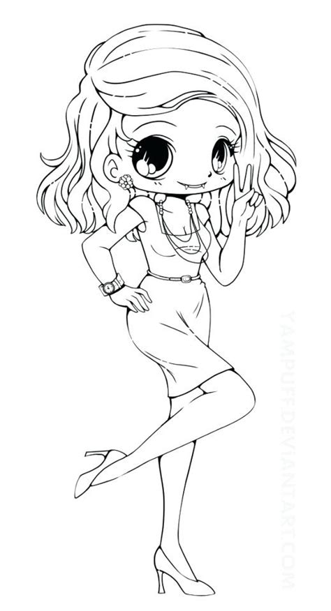 Kawaii is japanese for tiny, cute and cuddly. Chibi Coloring Pages To Print at GetColorings.com | Free ...