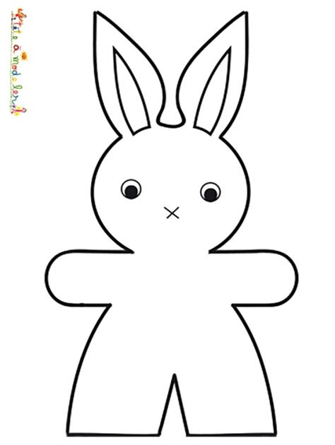 Cliquez sur l'image pour avoir la version prête à imprimer. Coloriage lapin facile - coloriage Tête à modeler