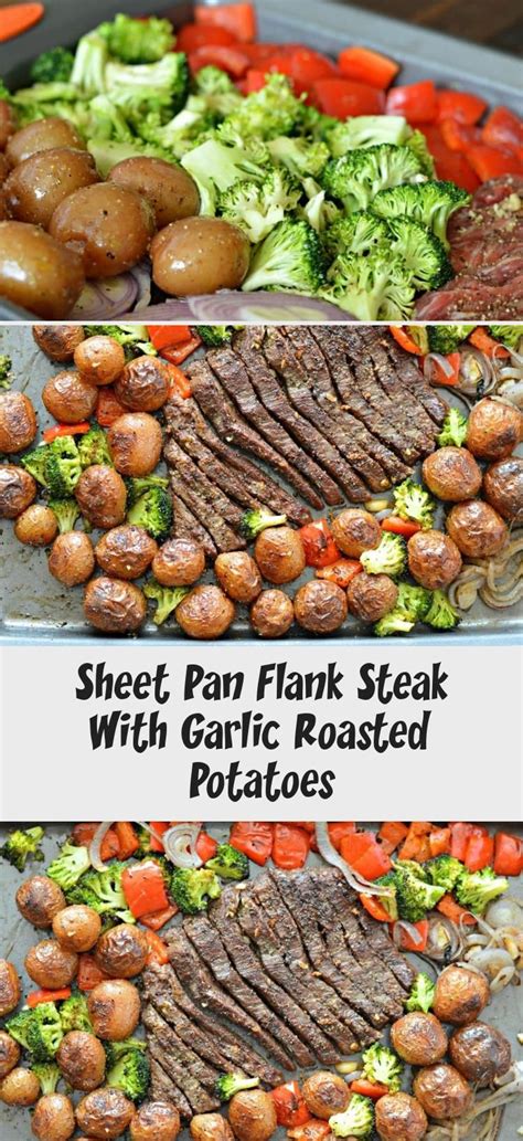 In a large bowl, combine 2 cloves of garlic, the olive oil, the cumin, the oregano, and salt and pepper. Sheet Pan Flank Steak With Garlic Roasted Potatoes ...