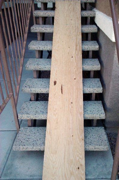 Replacing basement stairs isn't as difficult as you may think. Moving? Don't carry those boxes, make a ramp! | Make: | Ramp stairs, Stair hacks, Deck designs ...