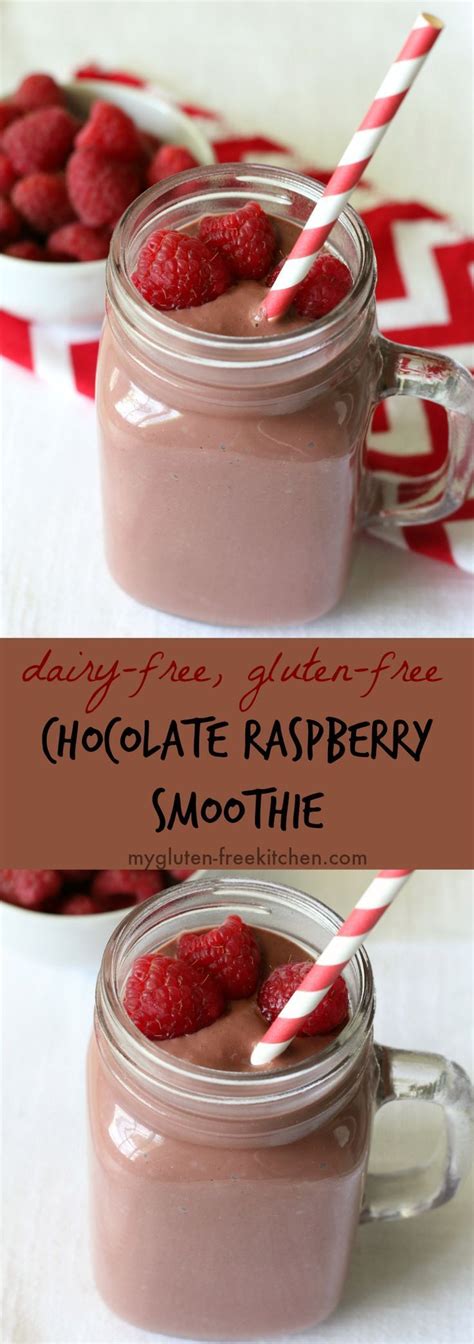 No eggs or butter required! Dairy-free Chocolate Raspberry Smoothie recipe. Easy and ...