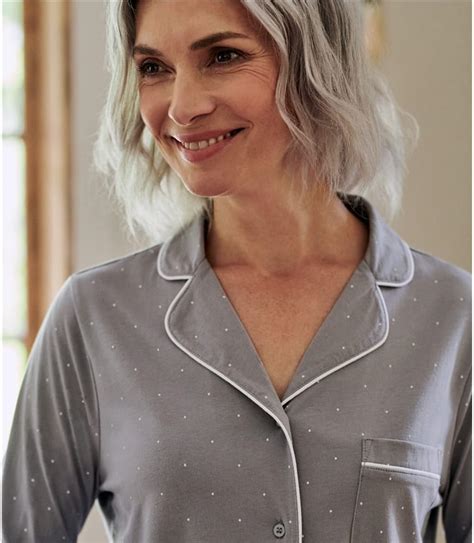 Kosima hau de pyjama 100 % coton (bio) € 24,99. Gris | Haut de pyjama - Femme - Coton bio | Woolover FR