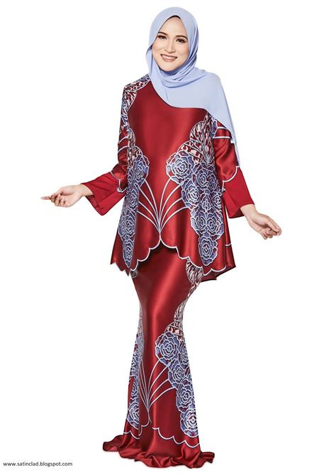 Gamis brokat sering dikombinasikan dengan bahan kain lainnya seperti satin dan sifon. Kain Satin 822 | Malaysian Baju Kurung