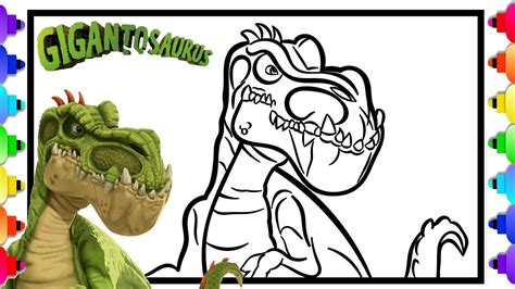 Dinosaur coloring pages for kids: How to Draw GIGANTO from Disney Junior's New Show ...