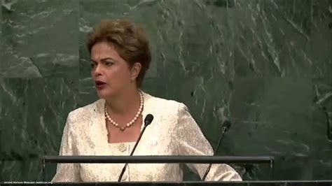 Because dilma rousseff ( you misspelt her name ) has been and is still being accused of crimes history has shown that dictatorship like cuba does not work and president dilma rousseff knows it. UN Speeches: Brazilian President Dilma Rousseff - YouTube