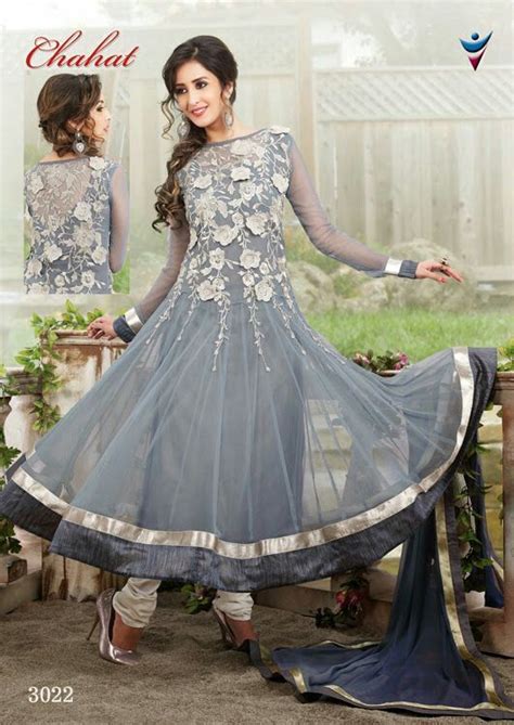 Adorable off white georgette partywear anarkali suit. Floral Anarkali | Anarkali suits, Anarkali dress, Indian fashion