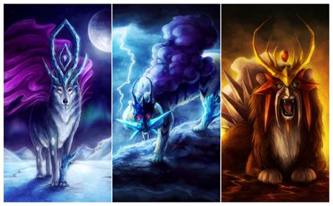 Support us by sharing the content, upvoting wallpapers on the page or sending your own background pictures. Suicune, Raikou, Entei wallpaper (by sanguisGelidus of ...