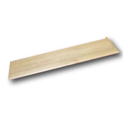 Our hickory stair treads and risers are available in different lengths ranging from 36 inches long all the way up to 192 inches long. White Hard Maple Natural (Prefinished Clear) Retro Right Return Stair Tread 48 in - Right Return ...