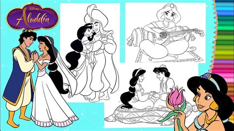 Download Coloring Disney Aladdin & Princess Jasmine - Coloring ...
