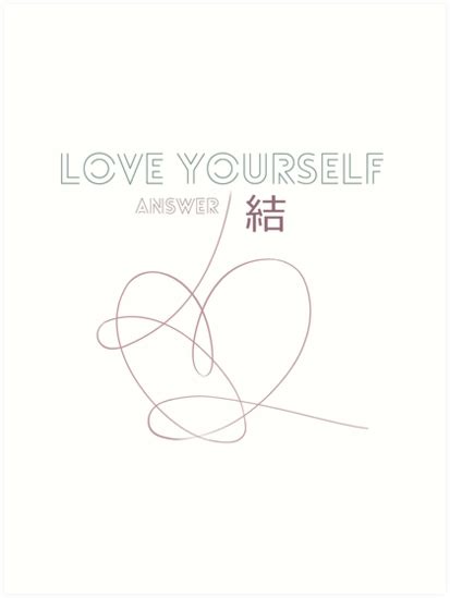 Today #love_yourself_結_answer has it's first anniversary and we'd like to celebrate it with those pics which leave us with big eyes meanwhile let's get up the views of #idol on youtube. "BTS LOVE YOURSELF ANSWER LOGO ALBUM" Art Print by ...