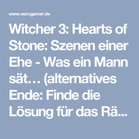 There are only two endings to this expansion one being to get the bad ending in hearts of stone expansion, choose to not help olgierd. Witcher 3: Hearts of Stone: Szenen einer Ehe - Was ein Mann s t (alternatives Ende: Finde die L ...