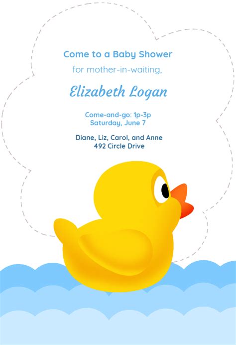 You can take things a notch higher by innovatively wording the invite. Duck New Baby - Baby Shower Invitation Template (Free ...