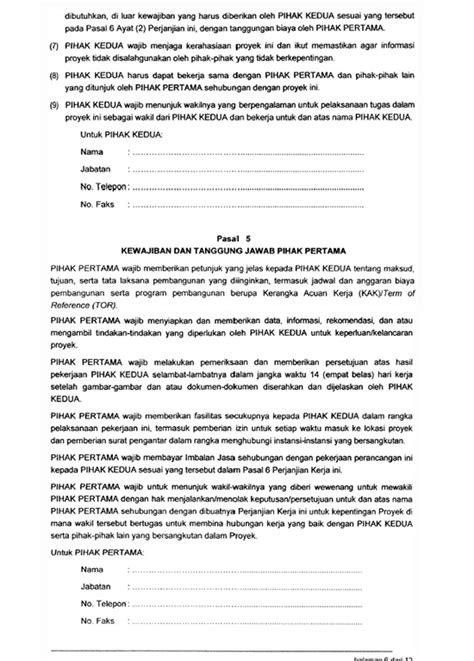 Contoh surat perintah kerja dan surat perjanjian (kontrak) pengadaan barang/jasa. Contoh Surat Perjanjian Kerja Arsitek dan Pengguna Jasa