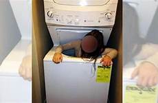 stuck machine washing girl