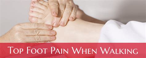It could be an injured area (sprain, strain, fracture), it could be a skin issue. Pain Top Of Foot When Walking (Ankle, Sharp, Burning): 7 ...