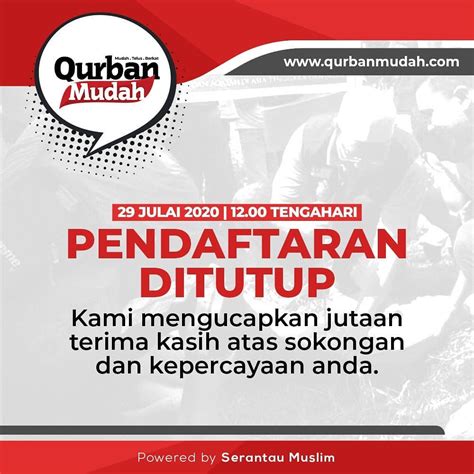 Pelajar kerja sosial tahun 3 universiti kebangsaan malaysia telah menemu bual agensi serantau muslim di telok mas, melaka. Serantau Muslim - PENUTUPAN PENDAFTARAN QURBAN MUDAH 2020 ...