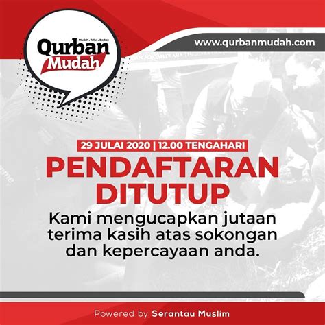 Pelajar kerja sosial tahun 3 universiti kebangsaan malaysia telah menemu bual agensi serantau muslim di telok mas, melaka. Serantau Muslim - PENUTUPAN PENDAFTARAN QURBAN MUDAH 2020 ...