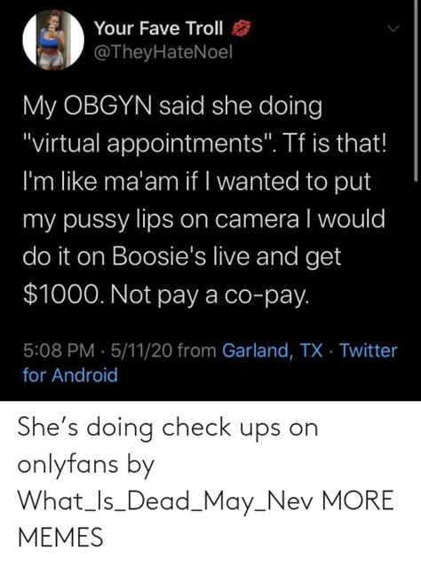 Gets played on tv after her 1st day out! She's Doing Check Ups on Onlyfans by What_Is_Dead_May_Nev ...