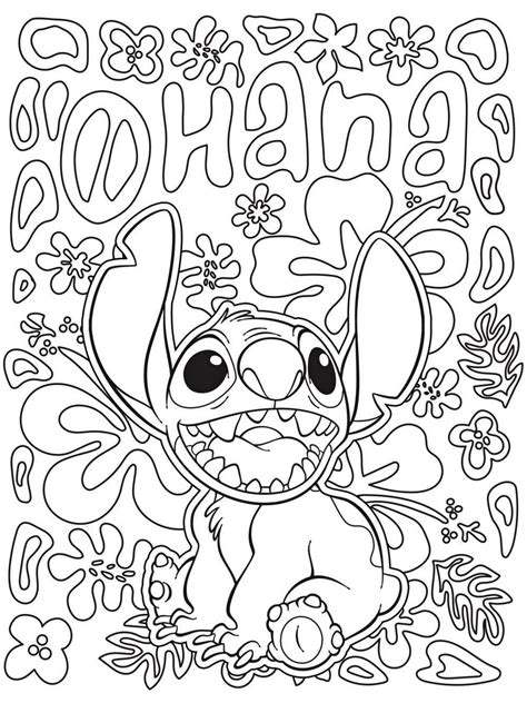Printable coloring pages of stitch from disney's lilo and stitch eating ice cream, playing the ukulele, standing on his head, growling, crawling, etc. Stitch Disney Coloring Page To Print