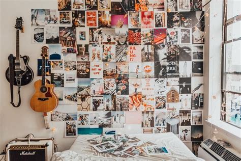 Apartment therapy provides us with this beautiful inspiration now we have another inspirational way to hang your photos, create banner collages and spruce the walls. Tezza Collage Kit | Wall collage, Bedroom decor, Diy ...