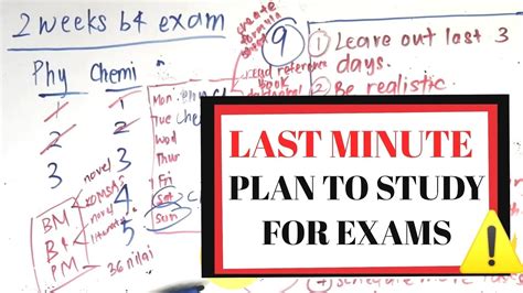 Jul 30, 2016 · 6 teknik study 'last minute' setiap pelajar perlu tahu. 2 WEEKS BEFORE EXAMS? LAST MINUTE PLAN TO STUDY FOR EXAMS ...