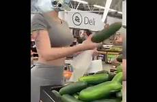 woman hot cucumbers buying mask face