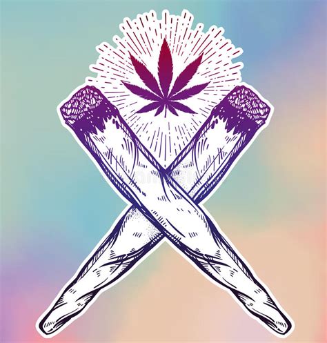 See weed leaf drawing stock video clips. Two Kinds Of Weed Joint Or Spliff Drawings. Stock Vector ...