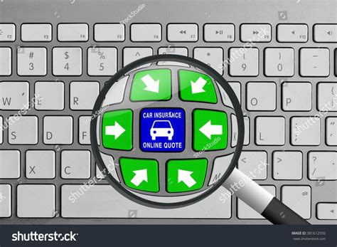 All policies are underwritten by urv, branch office of. Computer keyboard with green and blue car insurance quote ...