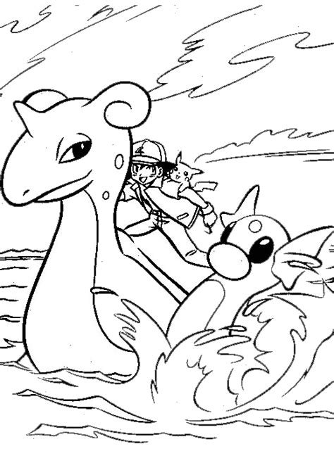 Dessins à imprimer pokemon ex à colorier imprimer une. Coloriage Sacha et Pokemon sur l'eau à imprimer