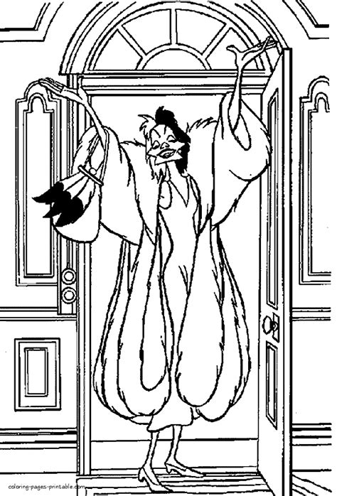 37 villains coloring pages witches pirates maleficent and another bad characters of disney cartoons. Cruella de Vil coloring page || COLORING-PAGES-PRINTABLE.COM