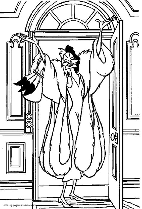 Download or print disney villain character maleficent coloring pages for free plus other related maleficent coloring. Cruella de Vil coloring page || COLORING-PAGES-PRINTABLE.COM