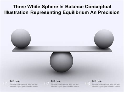 Three White Sphere In Balance Conceptual Illustration Representing ...